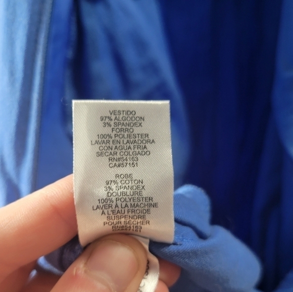 Jessica Simpson Blue Halter Pleated Neckline Deep Front Pockets A-line Dress 6 - Picture 13 of 15